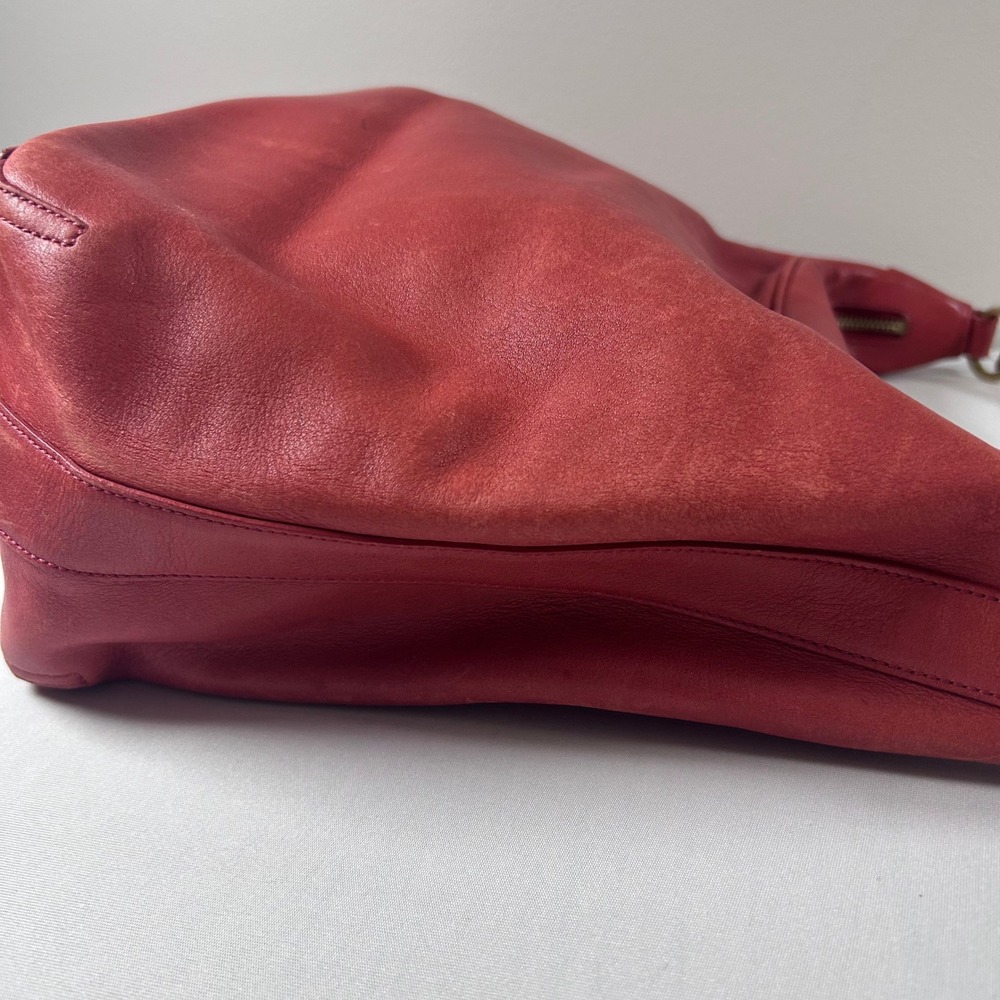 Coach Amanda 6951 Shoulder Bag Womens Red Leather Hobo Brass Vintage Y2K Boho - Picture 14 of 16